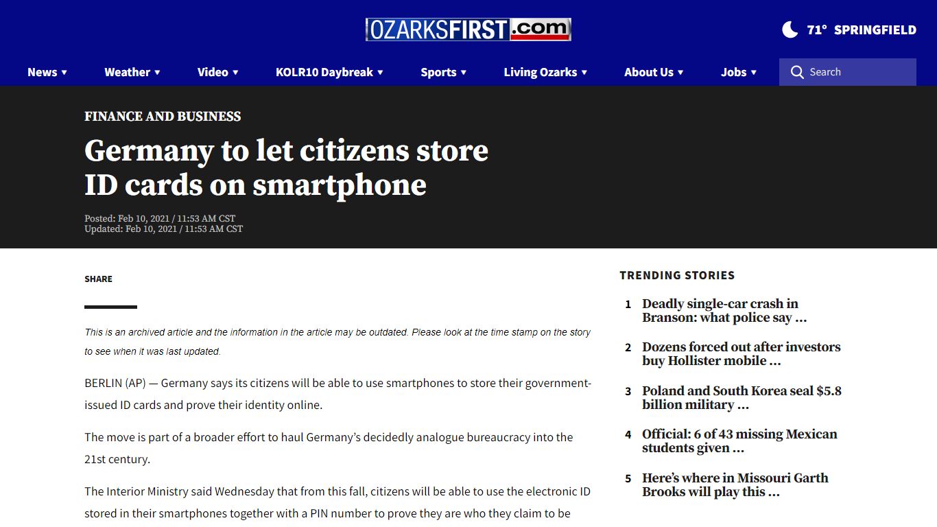 Germany to let citizens store ID cards on smartphone